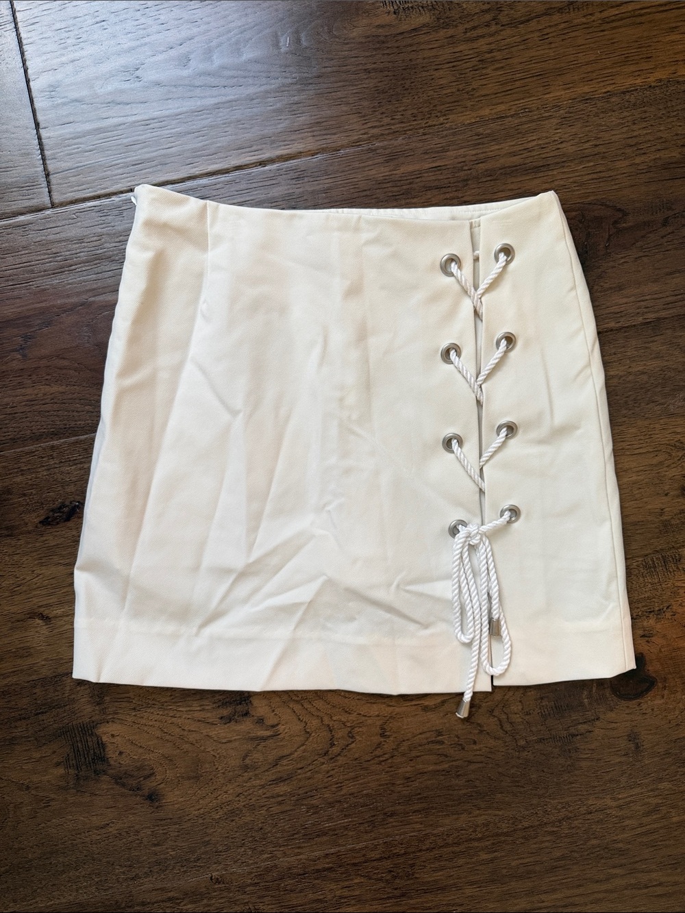 Rebecca Minkoff White Lace-Detail Mini Skirt